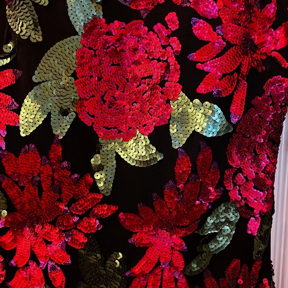 $699 BADGLEY MISCHKA Collection Sequined Sheath Evening Cocktail Party Dress - Picture 6 of 10